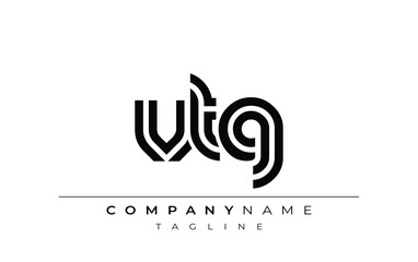 VTG Creative Unique Modern Letter Logo Design. Stylized logo featuring a unique letter design, presenting abstract minimalist aesthetics and modern appeal.