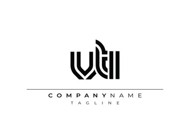 VTI Creative Unique Modern Letter Logo Design. Stylized logo featuring a unique letter design, presenting abstract minimalist aesthetics and modern appeal.