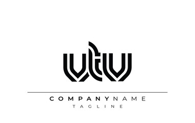 VTV Creative Unique Modern Letter Logo Design. Stylized logo featuring a unique letter design, presenting abstract minimalist aesthetics and modern appeal.