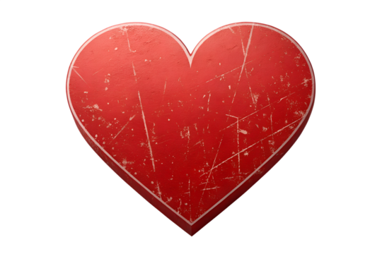 Red heart symbol on white background simple design