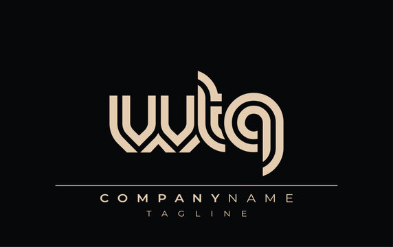 WTQ Creative Unique Modern Letter Logo Design. Stylized logo featuring a unique letter design, presenting abstract minimalist aesthetics and modern appeal.