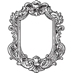 Ornate Vintage Rectangular Frame Design for Graphic Art