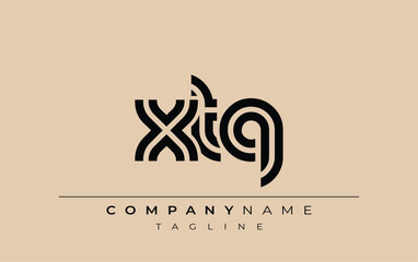 XTQ Creative Unique Modern Letter Logo Design. Stylized logo featuring a unique letter design, presenting abstract minimalist aesthetics and modern appeal.