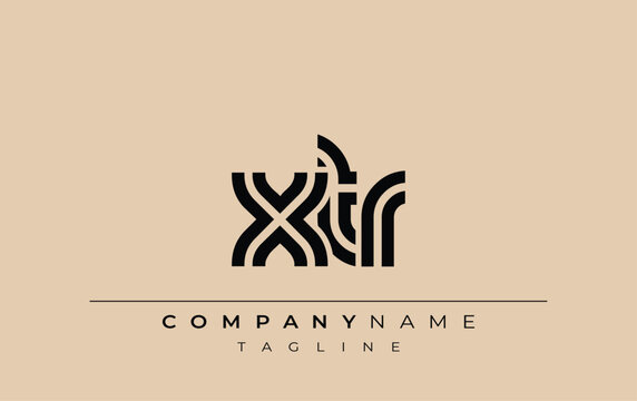XTR Creative Unique Modern Letter Logo Design. Stylized logo featuring a unique letter design, presenting abstract minimalist aesthetics and modern appeal.