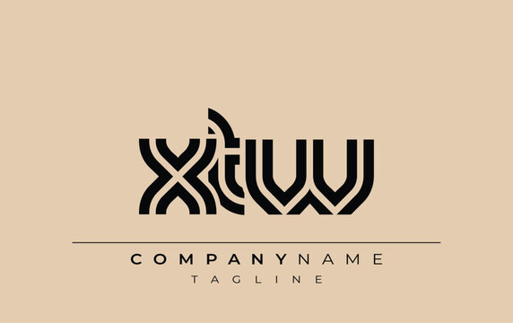 XTW Creative Unique Modern Letter Logo Design. Stylized logo featuring a unique letter design, presenting abstract minimalist aesthetics and modern appeal.