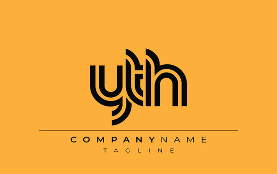 YTH Creative Unique Modern Letter Logo Design. Stylized logo featuring a unique letter design, presenting abstract minimalist aesthetics and modern appeal.