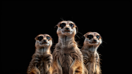 Fototapeta premium Group of meerkat looking up