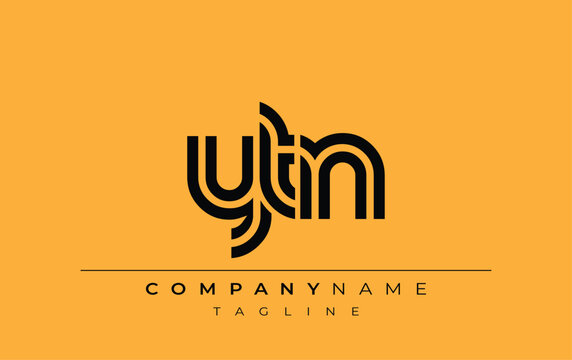 YTN Creative Unique Modern Letter Logo Design. Stylized logo featuring a unique letter design, presenting abstract minimalist aesthetics and modern appeal.