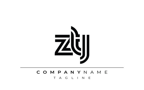 ZTJ Creative Unique Modern Letter Logo Design. Stylized logo featuring a unique letter design, presenting abstract minimalist aesthetics and modern appeal.