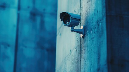 Security Camera on Concrete Wall.