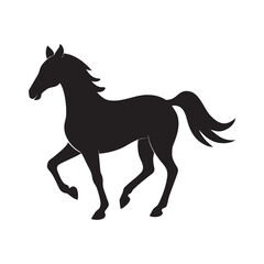 Side View Of Trotting Horse Silhouette Art