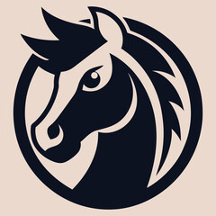Elegant Horse Head Logo Design in Circular Frame for Branding and Identity