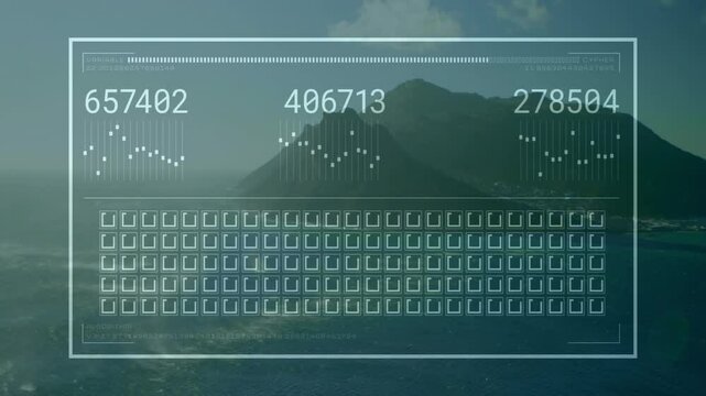 Overlay fading in after island rise, showing stats with sparklines updating per second for tracking