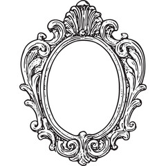 Elegant Vintage Oval Frame Design for Graphic Art