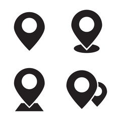 location icon set map pointer pin sign symbol red black outline destination icon place address navigation locator sign vector illustration