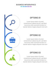 Vertical progress bar featuring 3 arrow-shaped elements, symbolizing the three stages of business strategy and progression. Clean timeline infographic design template. Vector for mobile presentation.