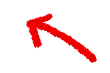 A red watercolor arrow points up and to the left, isolated on transparent background