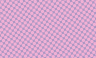 Repeating geometric pattern in pink and lavender creates a modern, soft textile design with a subtle retro aesthetic.