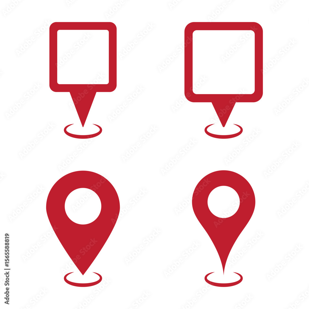Poster set of location pin icons. gps and map pin icon. navigation vector icon set. map marker pointer icon