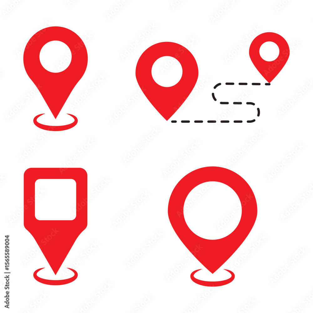Poster set of location pin icons. gps and map pin icon. navigation vector icon set. map marker pointer icon