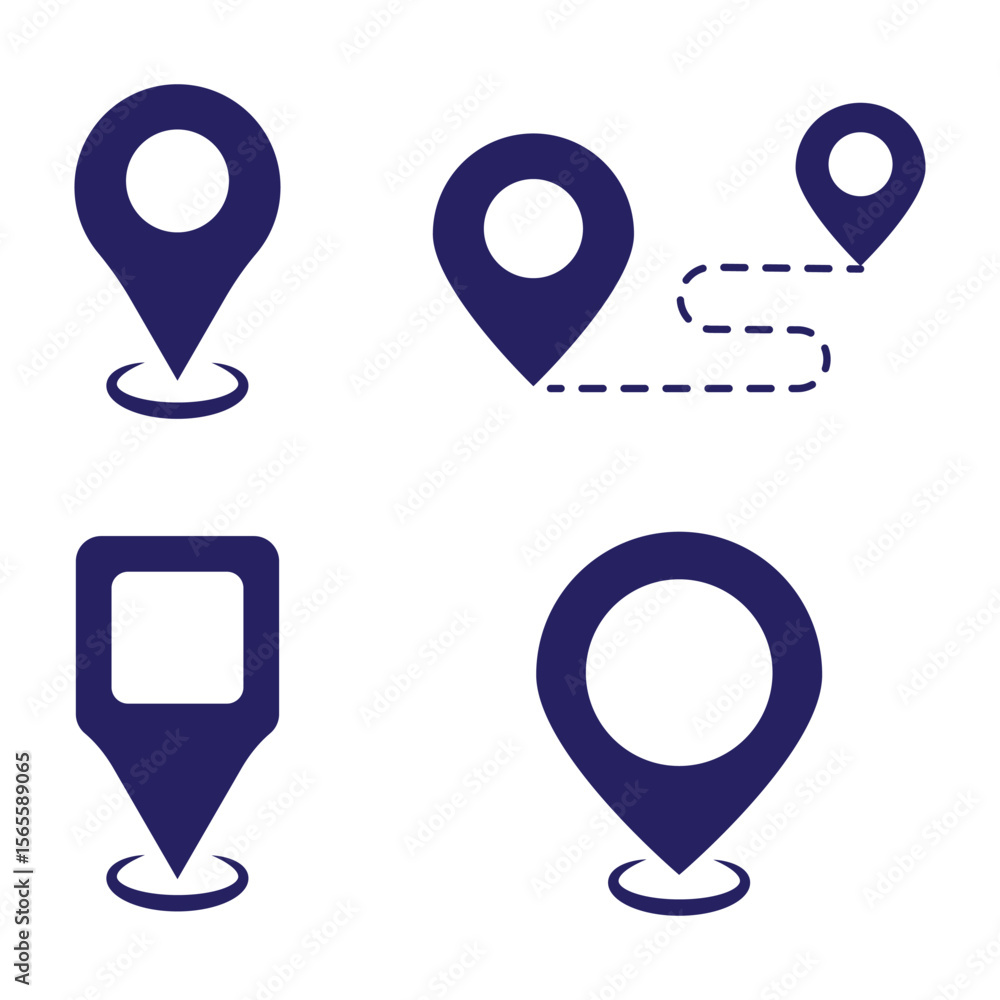 Poster set of location pin icons. gps and map pin icon. navigation vector icon set. map marker pointer icon