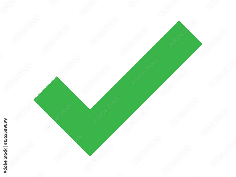 Fototapete a red check mark and a green check mark side by side on a black background in a digital rendering