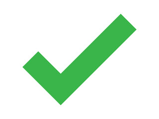 A red check mark and a green check mark side by side on a black background in a digital rendering