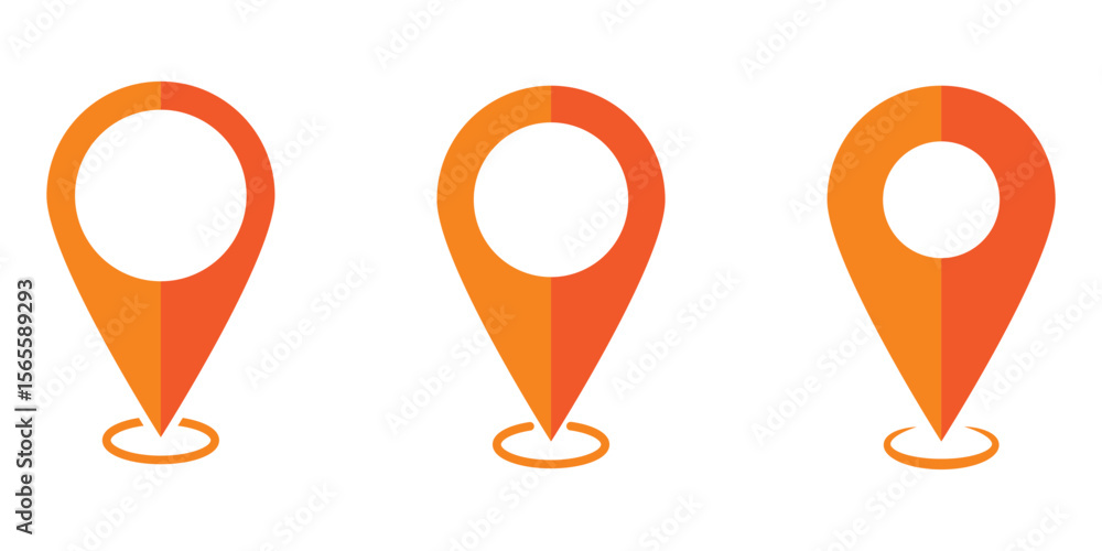 Poster location map pin icons set. modern map marker collection. pinpoint. location pin icon. map pin place