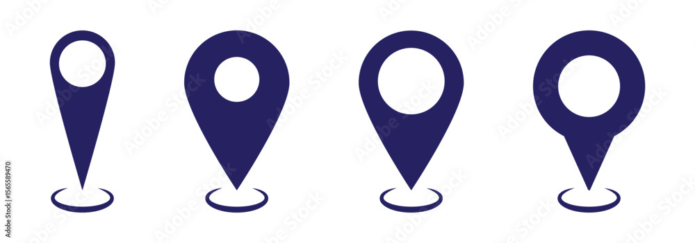 Poster location map pin icons set. modern map marker collection. pinpoint. location pin icon. map pin place