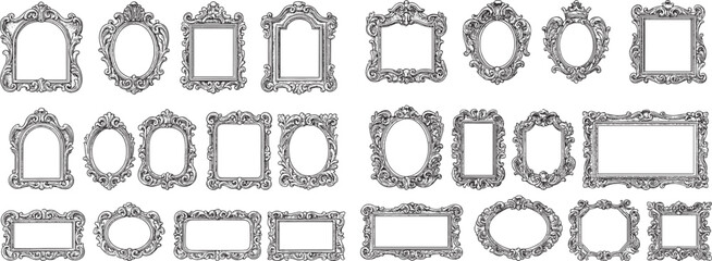 Naklejka premium Elegant Vintage Frame Collection for Graphic Design, Decor, 
