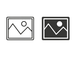 Elegant Black and White Mountain Photo Vector Icon Set for Nature Imagery