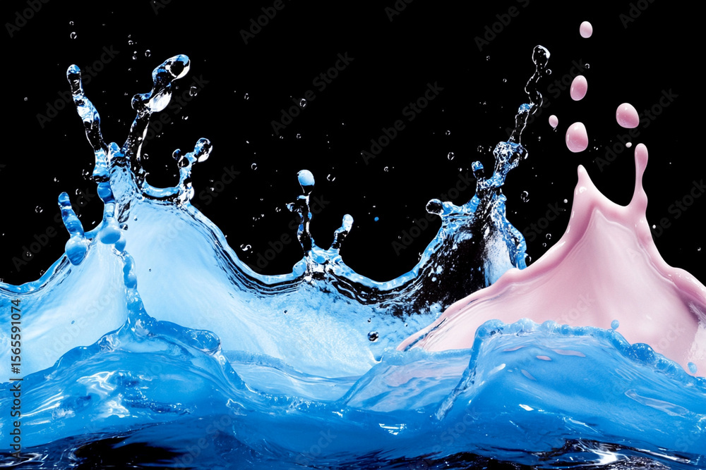 Aufkleber colorful paint splashes freeze in motion creating chaotic patterns