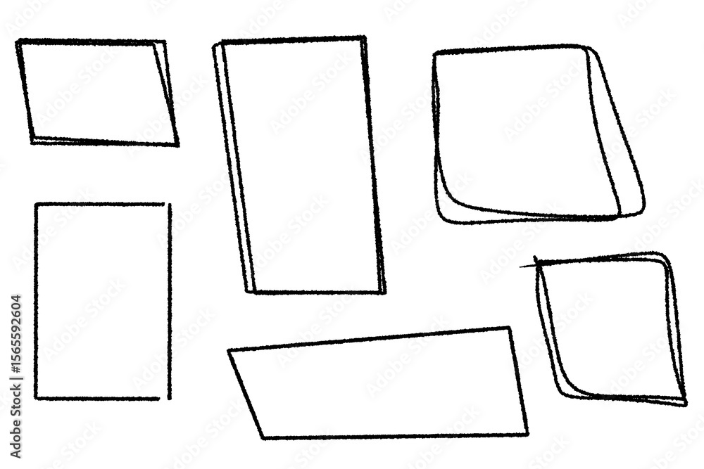 Aufkleber various geometric shapes are isolated on transparent background, creating an abstract composition