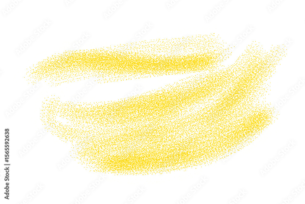 Poster a yellow brush stroke creates an abstract design isolated on transparent background