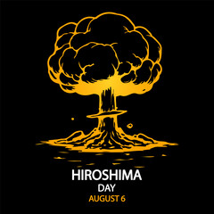 Hiroshima Day nuclear explosion Weapons, vector art illustration.