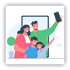 Closeup portrait photo of full big family gathering eight people make selfie cuddle embrace wait pray thank god have good autumn time make wish generation in home evening living room indoors
