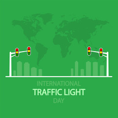 Traffic Light International Day city, vector art illustration.