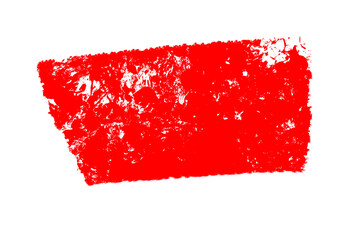 A red grunge stamp texture is isolated on transparent background