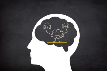 Brain exercise. Brain Training Strengthening Your Mind. Cognitive development concept.