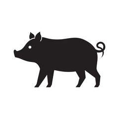 Breathing Steam Wild Boar In Cold Silhouette