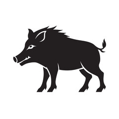 Rough Fur Wild Boar Silhouette Design