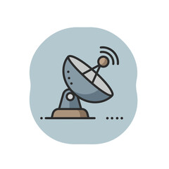 A satellite dish icon for global communication