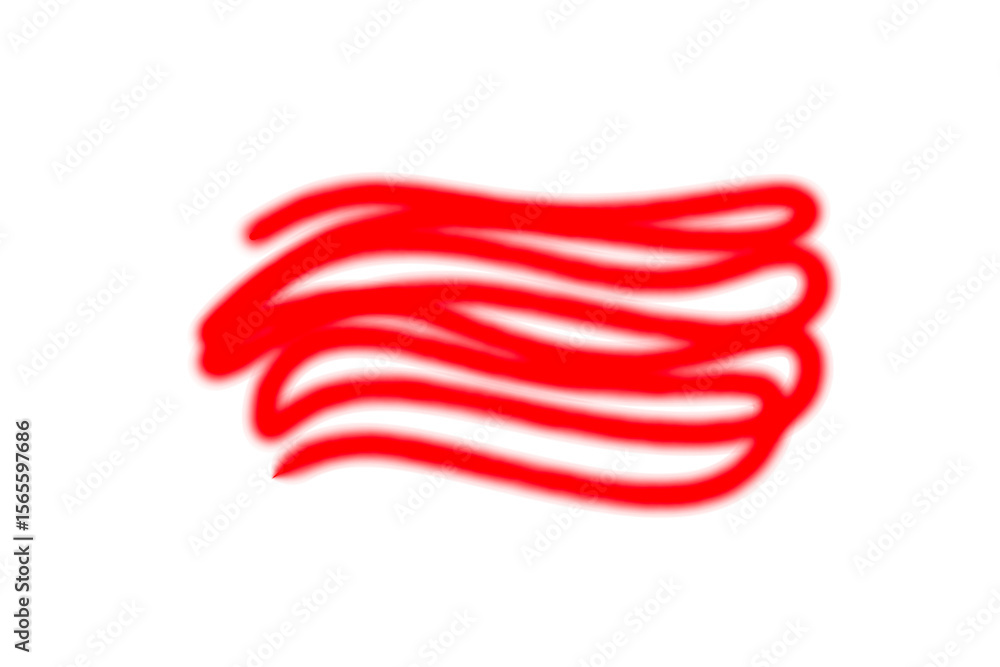 Poster red wavy lines isolated on transparent background create an abstract design
