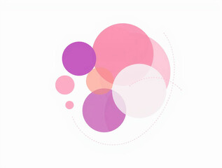 Layered Pastel Geometric Shapes in Gradient Purple, Pink and Orange - Abstract Background