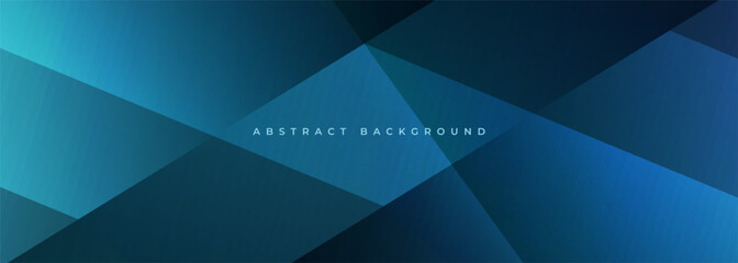 Obraz premium Blue modern abstract wide banner with geometric shapes. Dark blue 3d pattern abstract background. Vector illustration texture