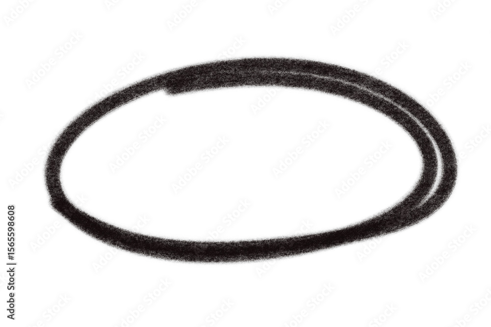 Poster a handdrawn oval shape is isolated on transparent background
