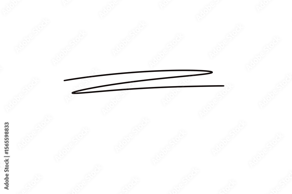 Poster a simple black line curves and zigzags, isolated on transparent background