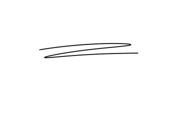 A simple black line curves and zigzags, isolated on transparent background