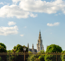 Gothic Revival Vienna City Hall with ornate towers and arches