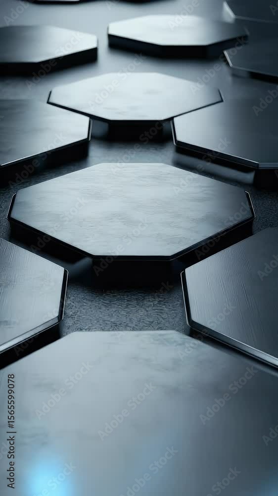 Poster abstract geometric pattern featuring hexagonal shapes arranged in a repeating design against a textu